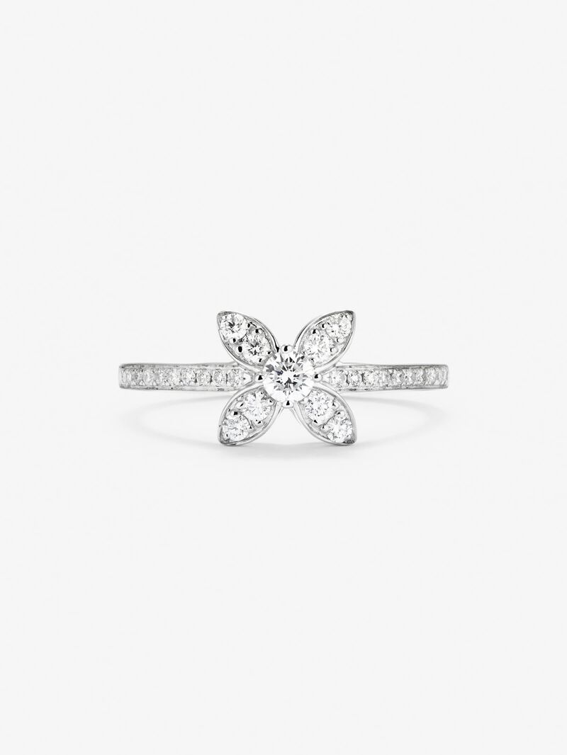 18K white gold ring with 31 brilliant-cut diamonds with a total of 0.34 cts image number 2