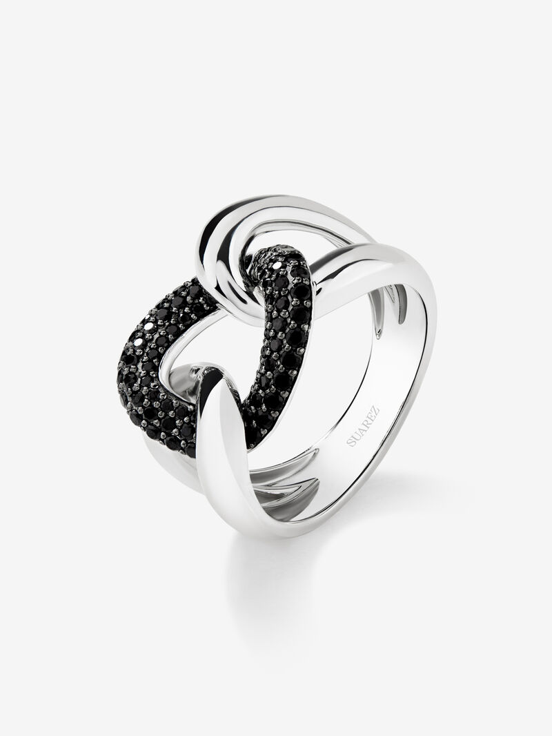 Ring with 925 silver knot with spinels image number 0