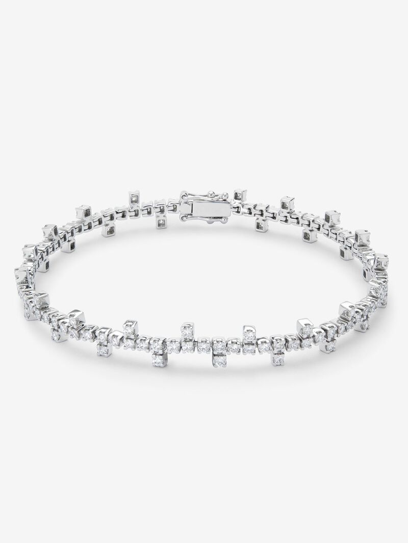 Semi -rigid 18k white gold bracelet and diamond image number 0