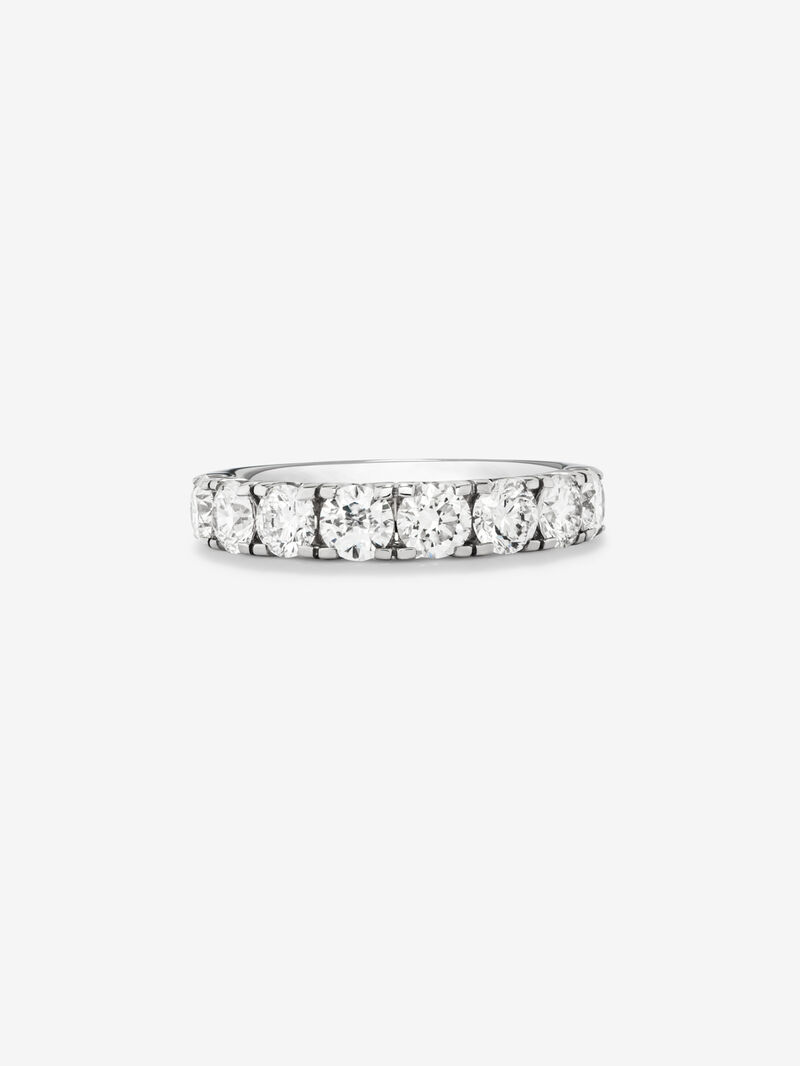 18K White Gold Commitment Alianza Ring with Garra Diamonds image number 2