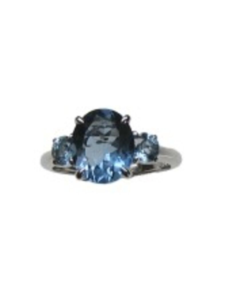 Anillo de plata 925 con 3 topacios azul london  image number 0