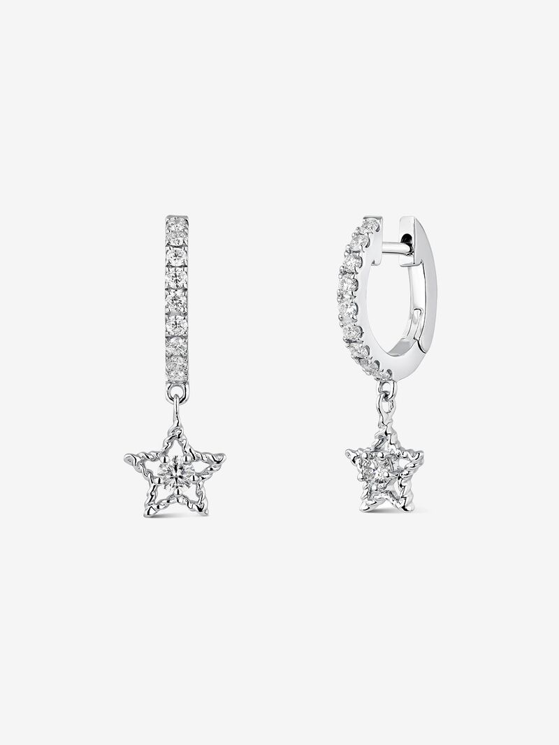Star shaped earrings in 18kt white gold with diamonds image number 0