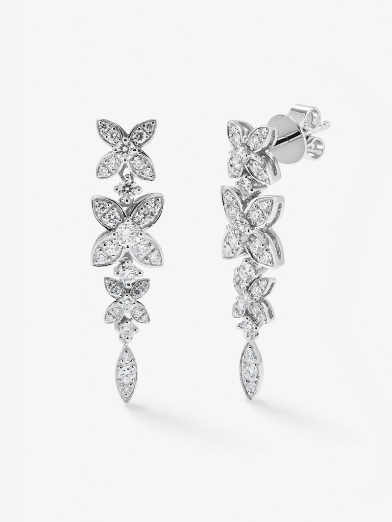 18K white gold earrings with white diamonds of 1,092 cts image number 0