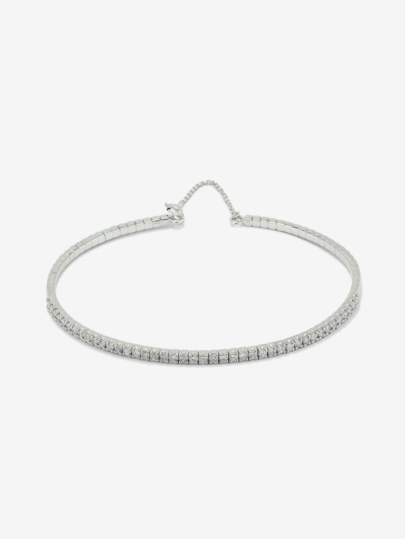 Rigid 18K white gold bracelet with 42 brilliant-cut diamonds with a total of 0.71 cts image number 0