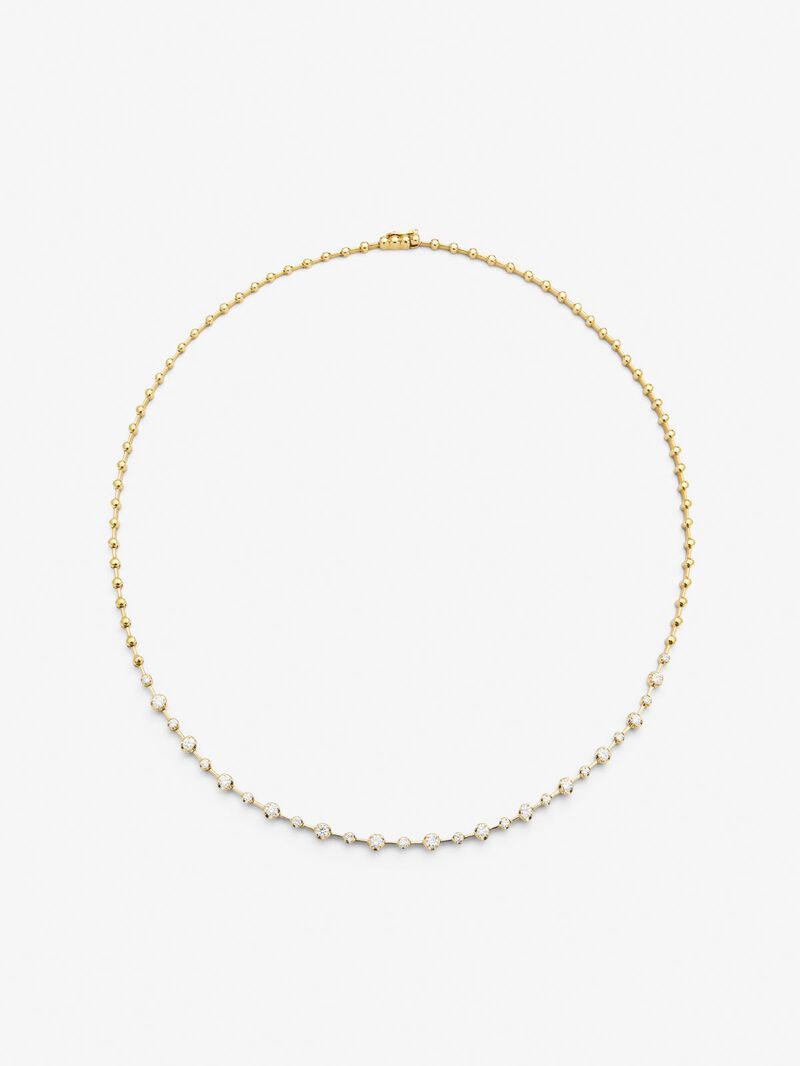 18K yellow gold necklace with white diamonds of 0.95 cts image number 0