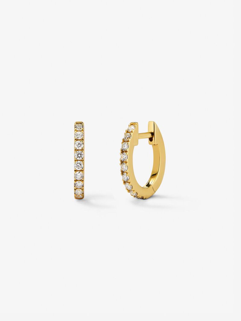 18K yellow gold ring earrings with white diamonds of 0.25 cts image number 0
