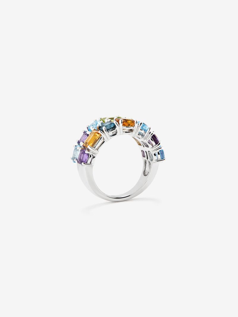 Half Double Alliance of 925 silver with multicolored gems image number 4