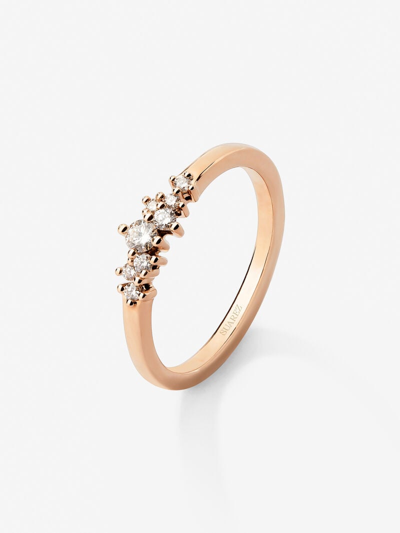 18K rose gold ring with 8 brilliant-cut diamonds with a total of 0.1 cts image number 0