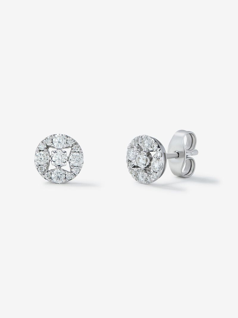 18k white gold earrings and diamonds image number 0