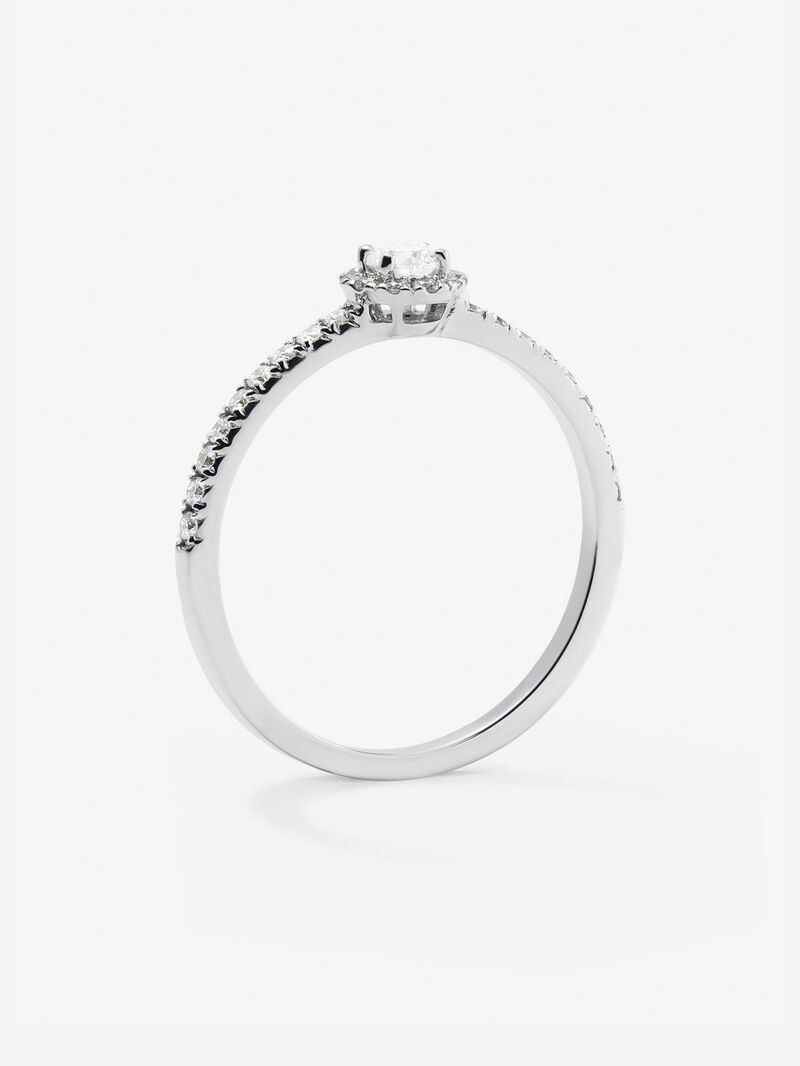 18K white gold ring with central brilliant-cut diamond of 0.1 cts and 28 brilliant-cut diamonds with a total of 0.2 cts image number 4