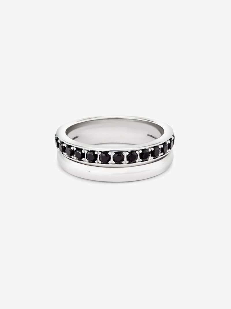 925 Silver Double Alliance Ring with Spinel Stones image number 2