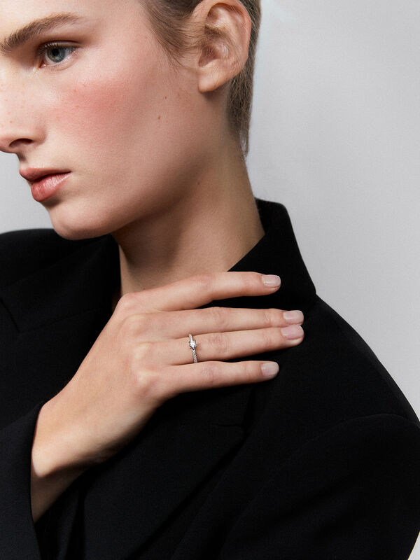 Anillo de Compromiso de Oro blanco con diamante, SO17001-00D030/EVVS1_V