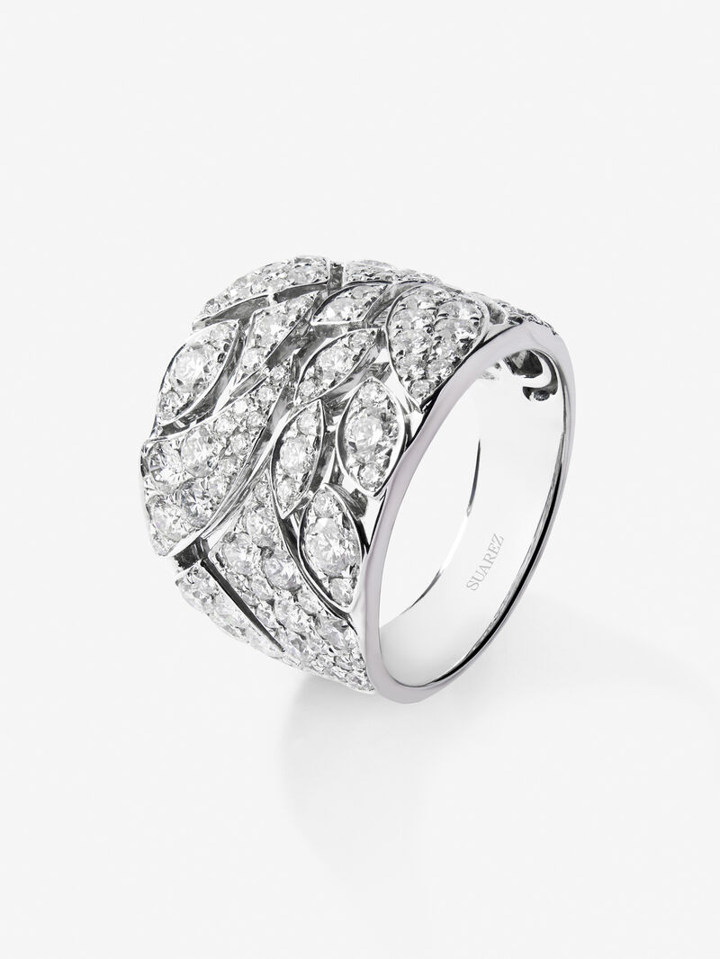18K white gold ring with 92 brilliant-cut diamonds with a total of 3.1 cts image number 0
