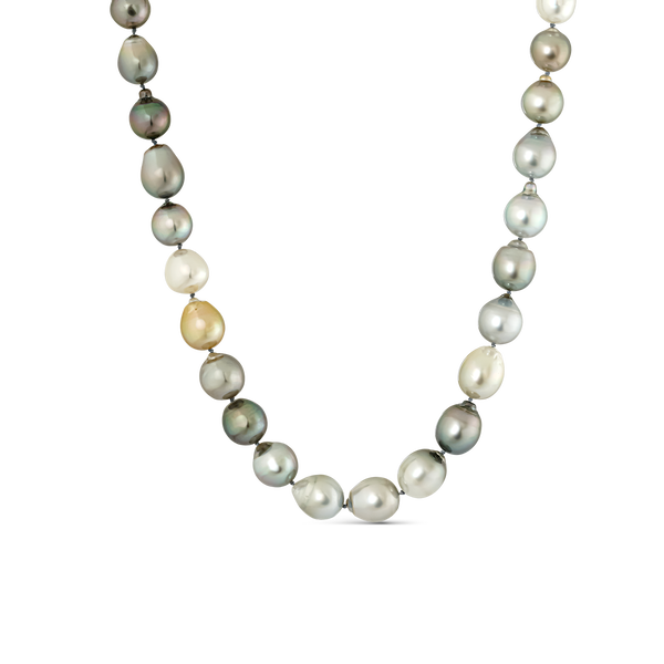 Multicolor Pearls necklace white gold, MTBARC/22A019_V