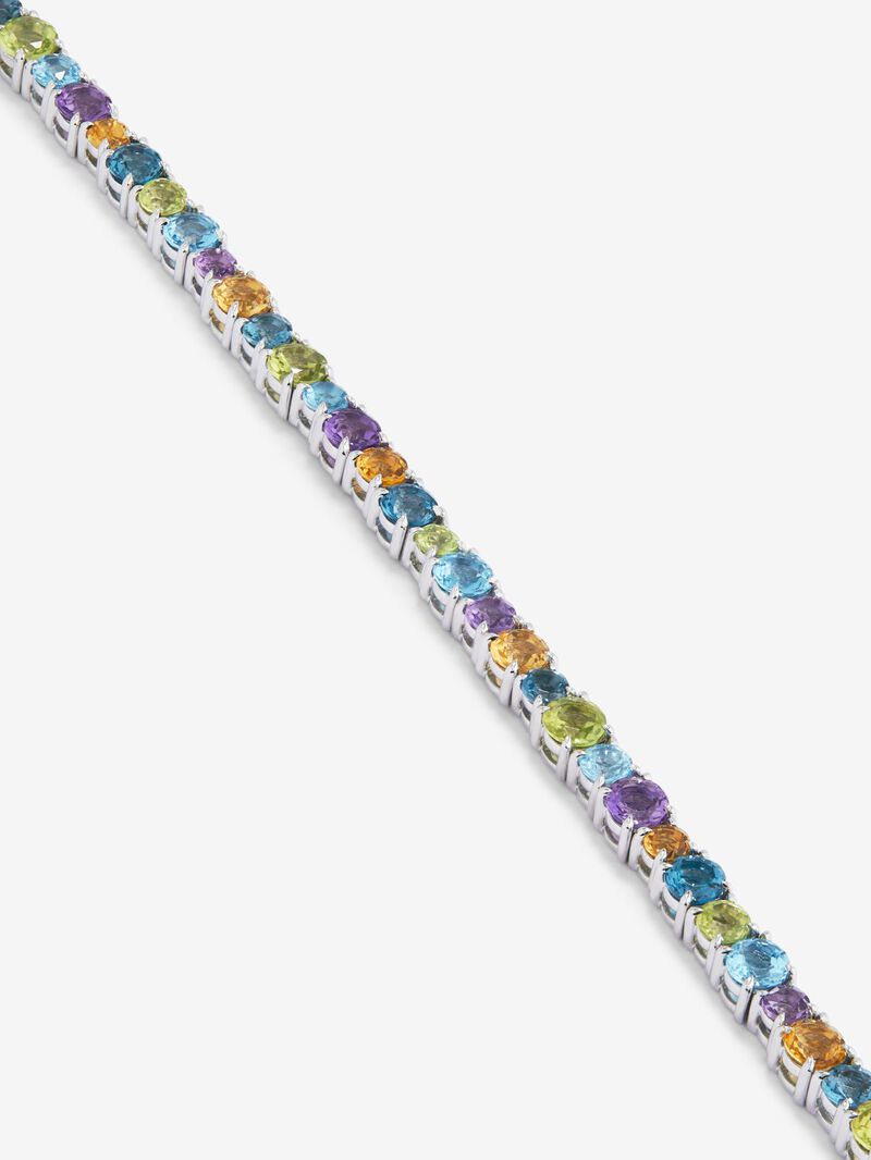 925 silver riviere bracelet with multicolored gems image number 2