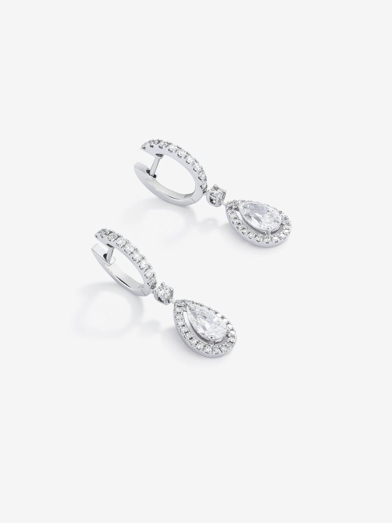 Solitary pendant pendant earrings with 18K White Gold Orla with diamonds image number 2