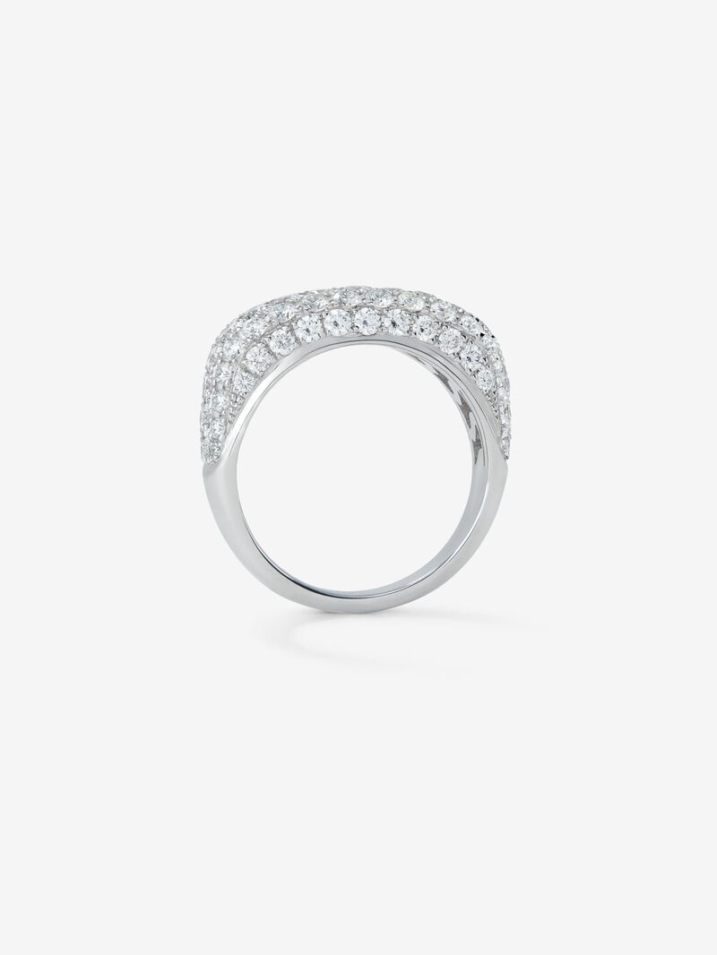 18K White Gold Ring with white diamond pavement in 1.6 cts bright size image number 4