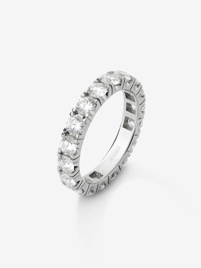 Entire 18K white gold ring with 18 brilliant-cut diamonds with a total of 2.5 cts image number 0