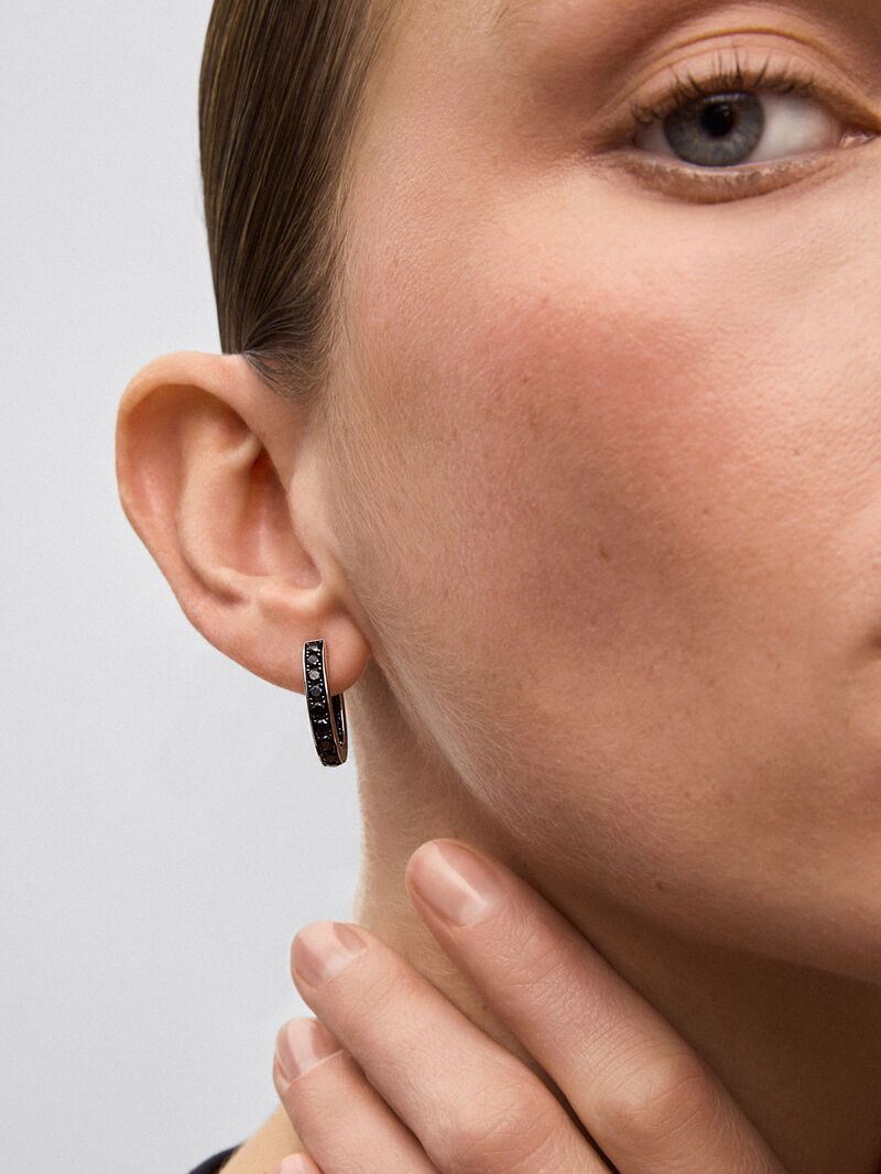 925 Silver hoop earrings with spinels image number 3