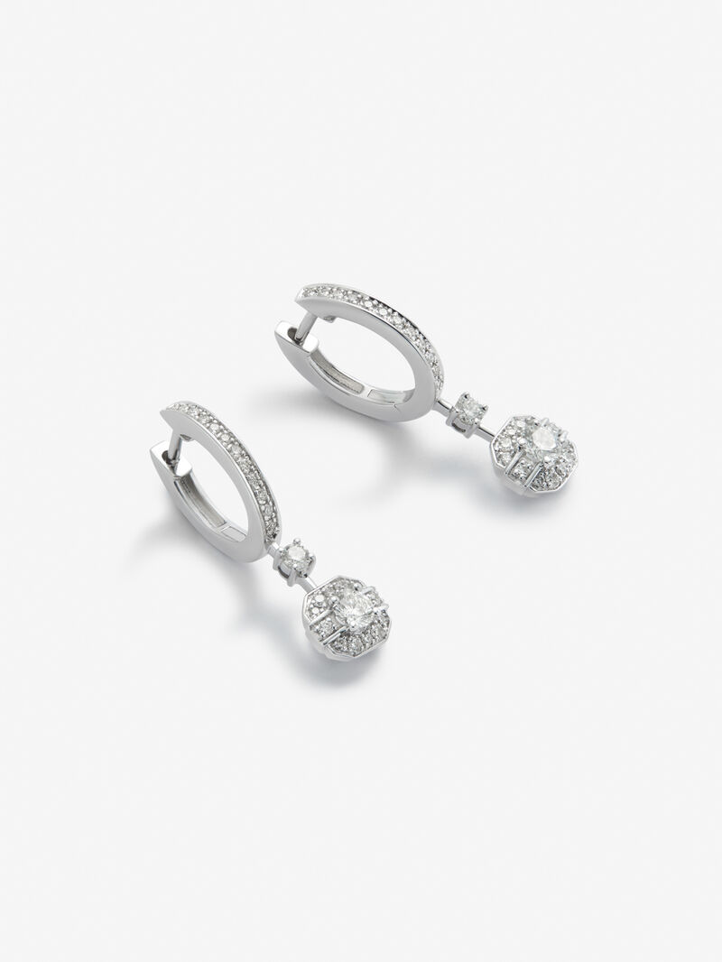 18K white gold earrings with 52 brilliant-cut diamonds with a total of 0.45 cts image number 2
