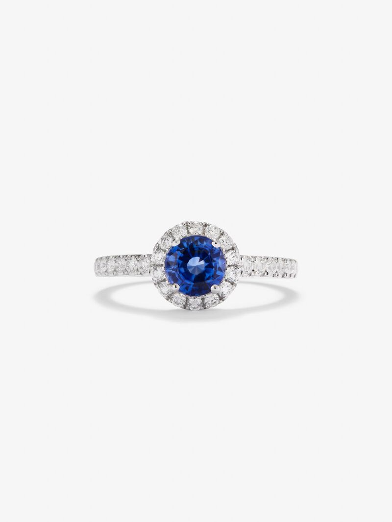 18K white gold ring with white diamonds in 0.46 cts image number 2