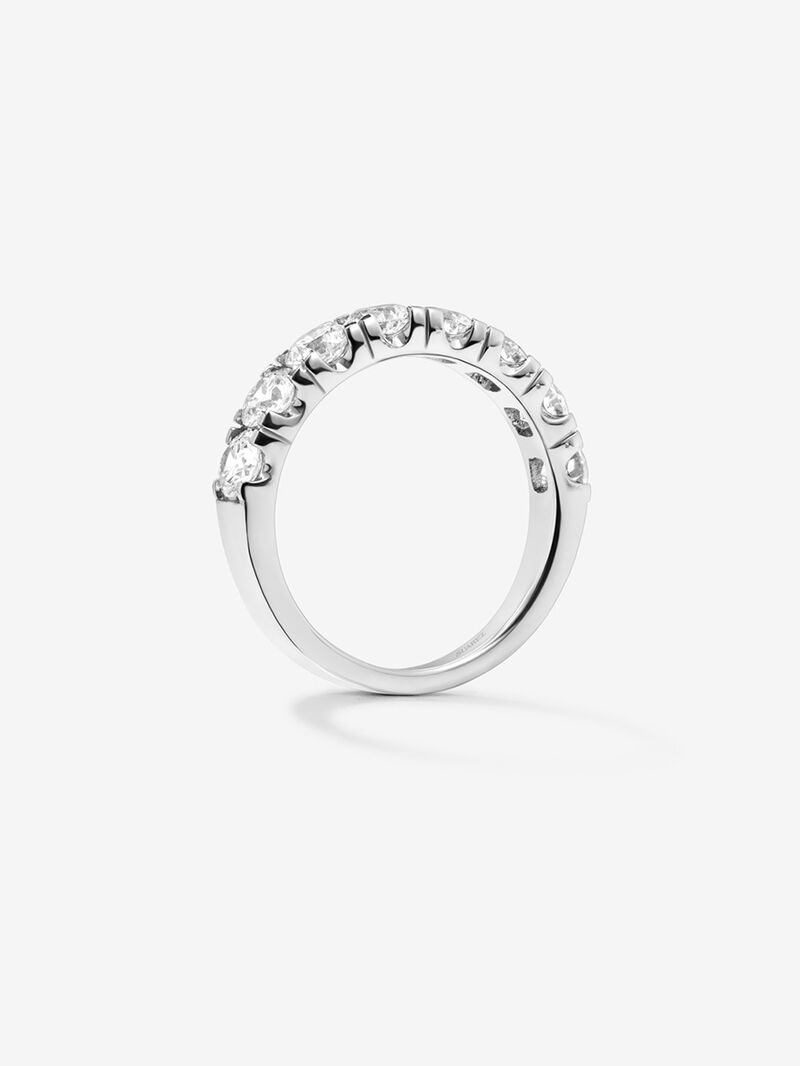 Half ring in 18K white gold with 9 brilliant-cut diamonds with a total of 0.81 cts image number 4