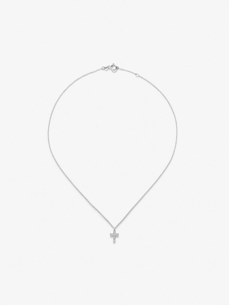 18K white gold pendant with 11 brilliant-cut diamonds with a total of 0.07 cts image number 0