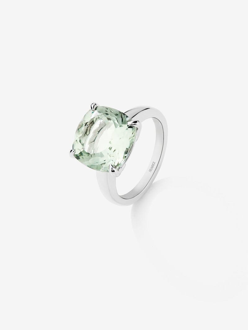 928 Silver Ring with Green Amethyst image number 0