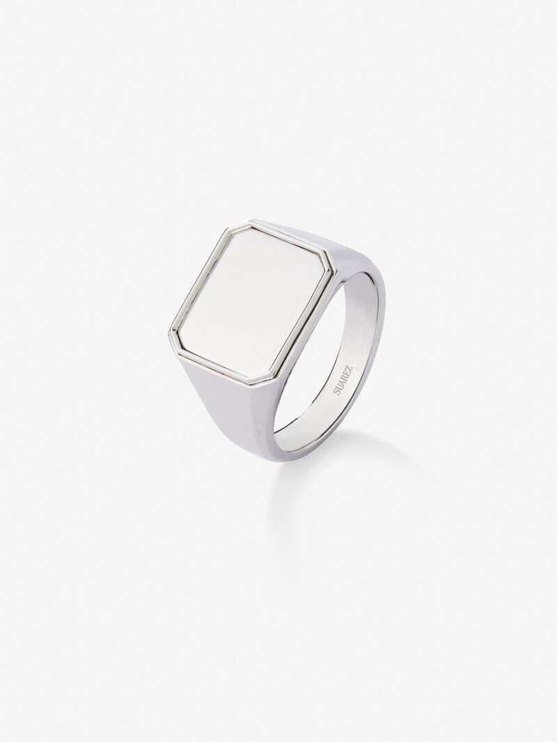 925 silver seal ring image number 0