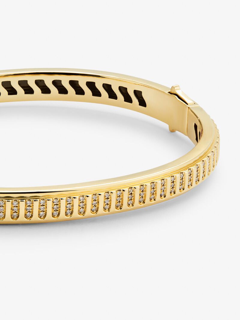 Rigid 18K yellow gold bracelet with 123 brilliant-cut diamonds with a total of 0.3 cts image number 2