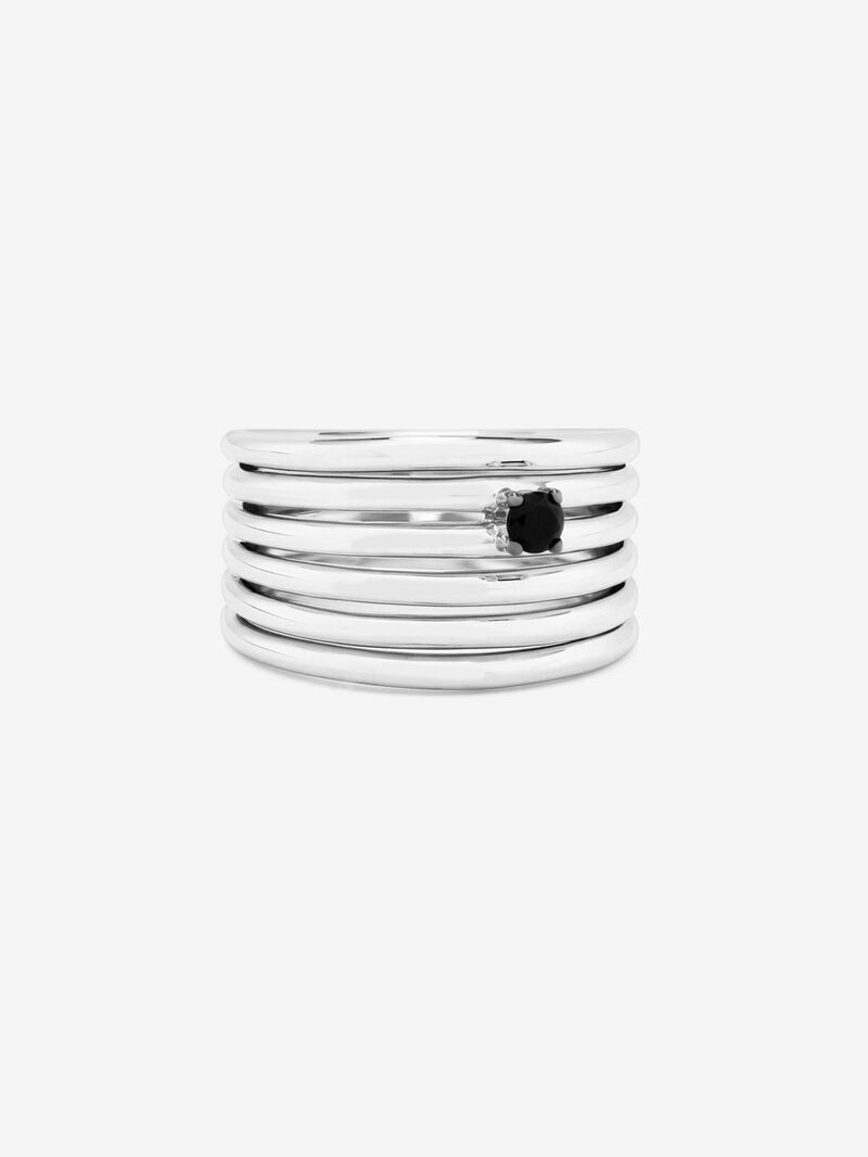 Wide multi-arm 925 silver ring with spinel image number 2