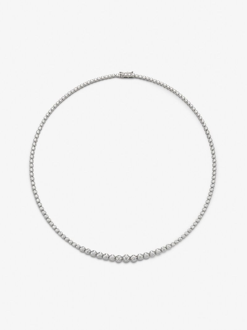 18K white gold rivière necklace with 132 brilliant-cut diamonds with a total of 4.9 cts image number 0