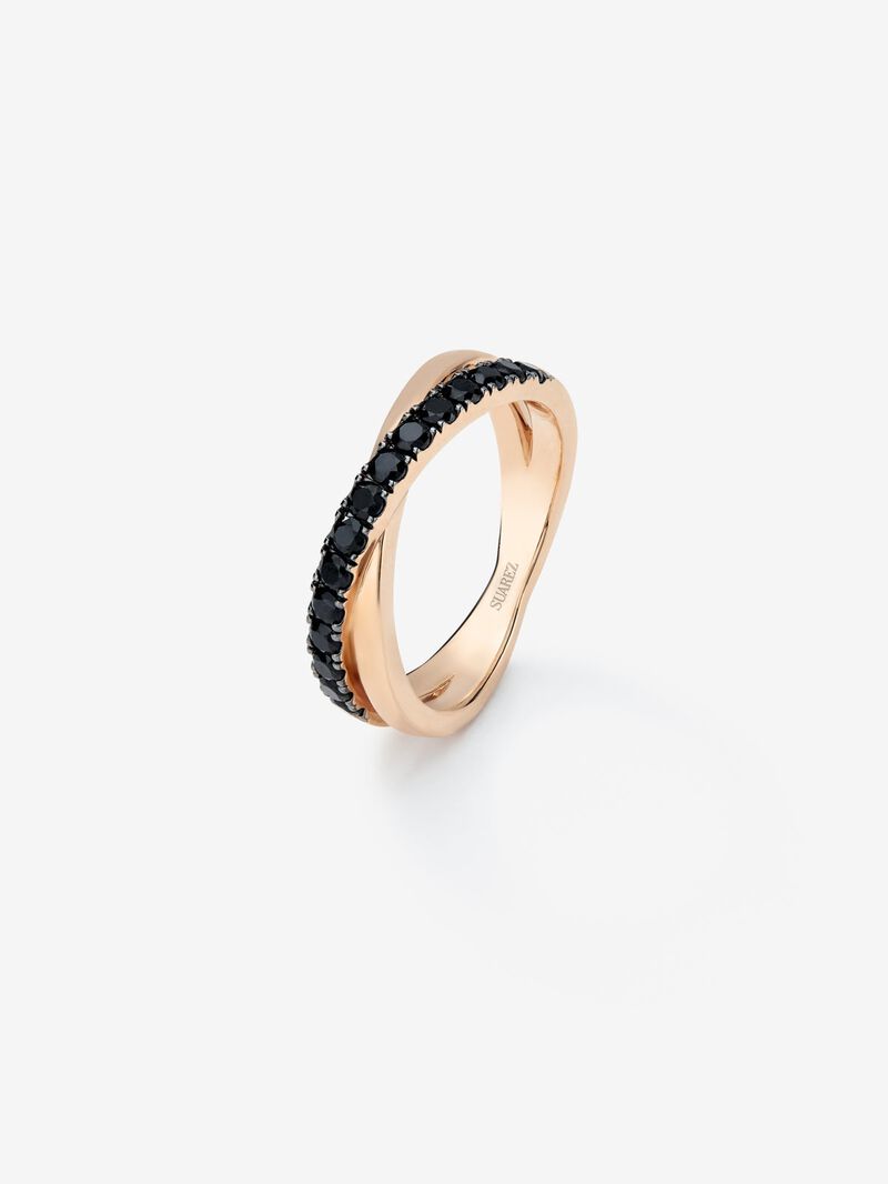 18K Rose Gold Crossed Ring with Spinel image number 2