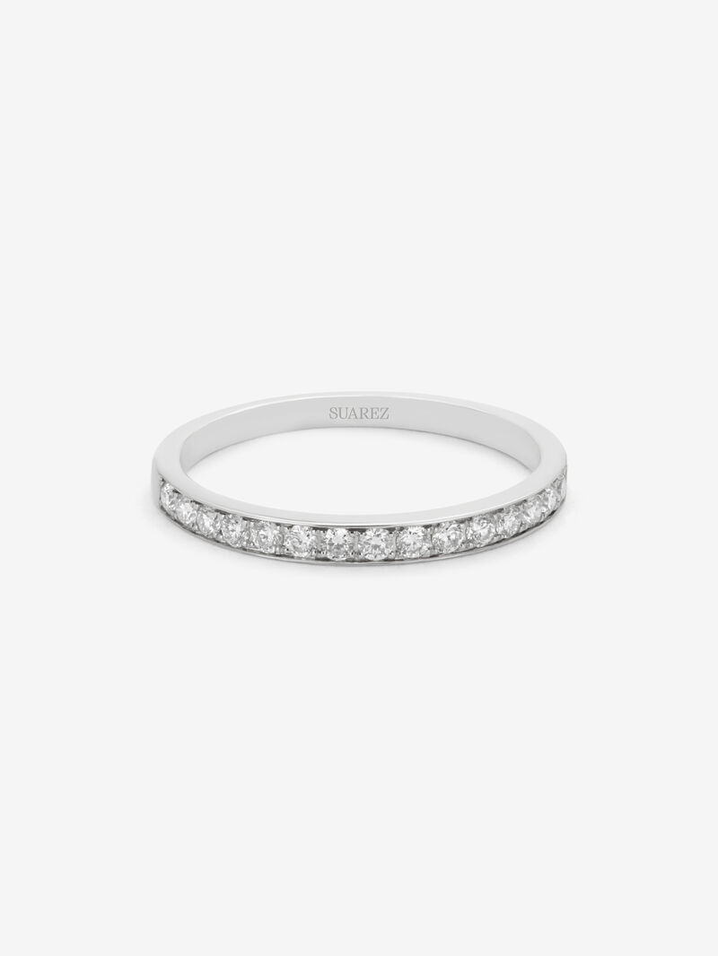 Half ring in 18K white gold with 16 brilliant-cut diamonds with a total of 0.22 cts image number 1