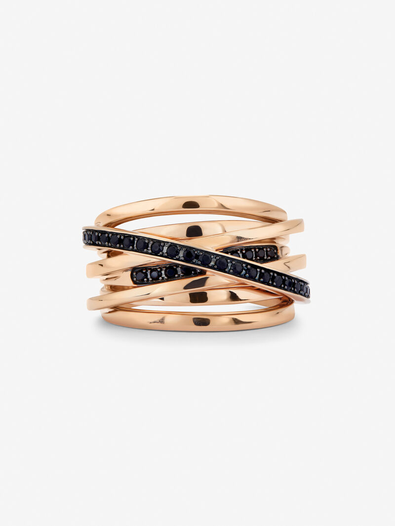 Wide multi-arm 18K rose gold ring with spinels image number 2