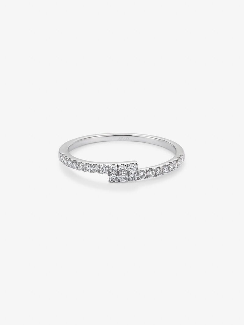 You and me ring in 18K white gold with 22 brilliant-cut diamonds with a total of 0.18 cts image number 2