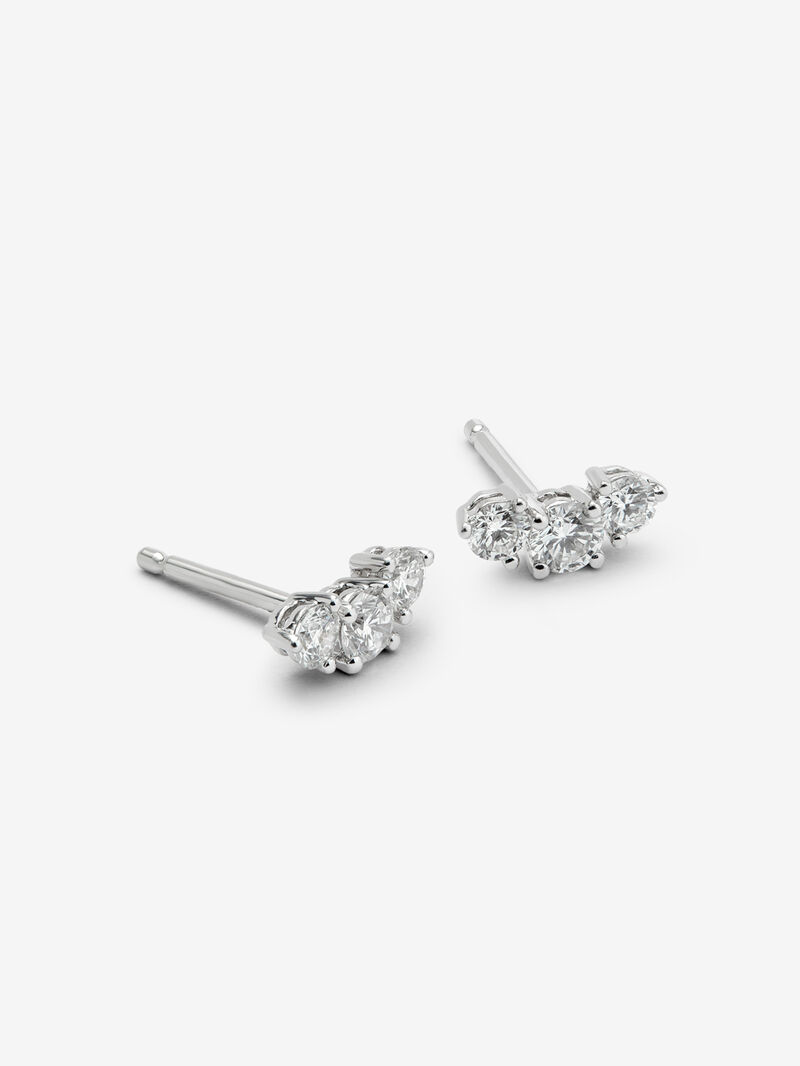 18K white gold earrings with 6 brilliant-cut diamonds with a total of 0.58 cts image number 2