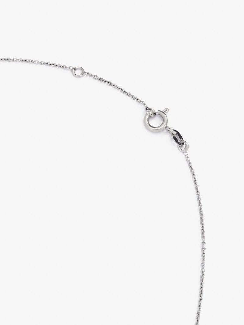 18K white gold pendant with letter L paved with 5 brilliant-cut diamonds with a total of 0.02 cts image number 4