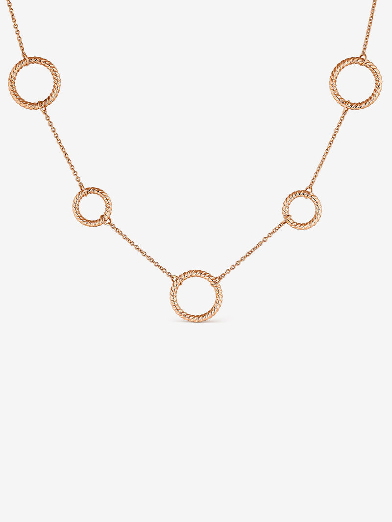18kt Rose Gold Scalloped Circle Necklace image number 3