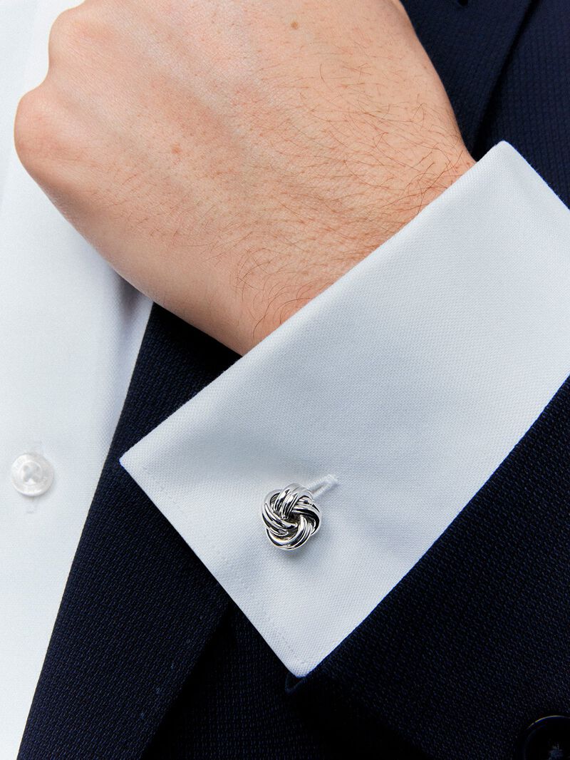 Knot-shaped 925 silver cufflinks image number 3