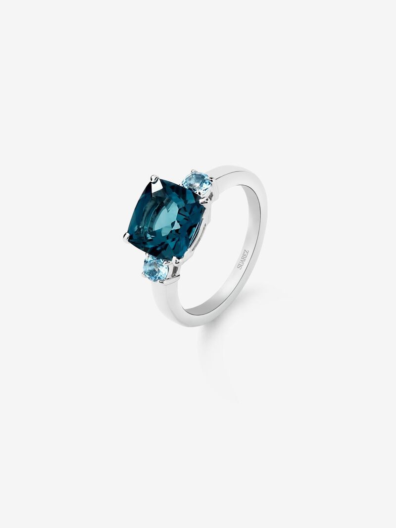 925 Silver triple ring with topazes image number 0