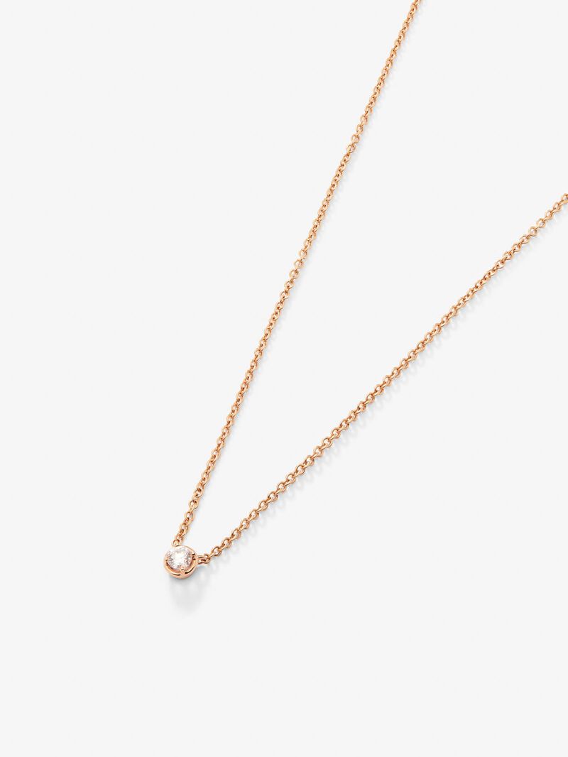 18K rose gold pendant with 0.1 ct brilliant cut diamonds image number 2