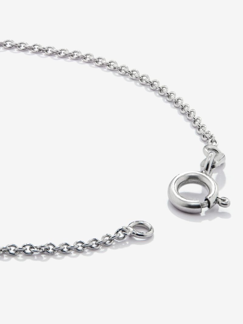 18K white gold bracelet with 10 brilliant-cut diamonds with a total of 0.06 cts and a brilliant-cut blue sapphire of 0.25 cts image number 4