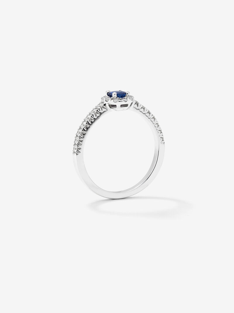 18K White Gold Orla Ring with Zafiro and Diamond image number 8