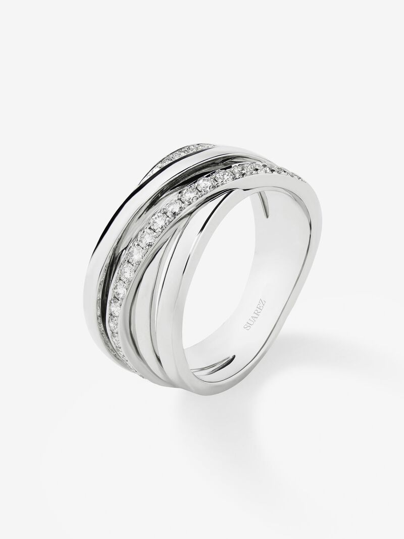 18K white gold multi-arm ring with 30 brilliant-cut diamonds with a total of 0.45 cts image number 0