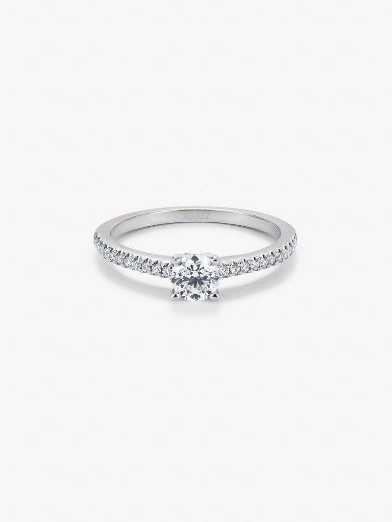 18K White Gold Commitment Ring with Diamonds image number 2