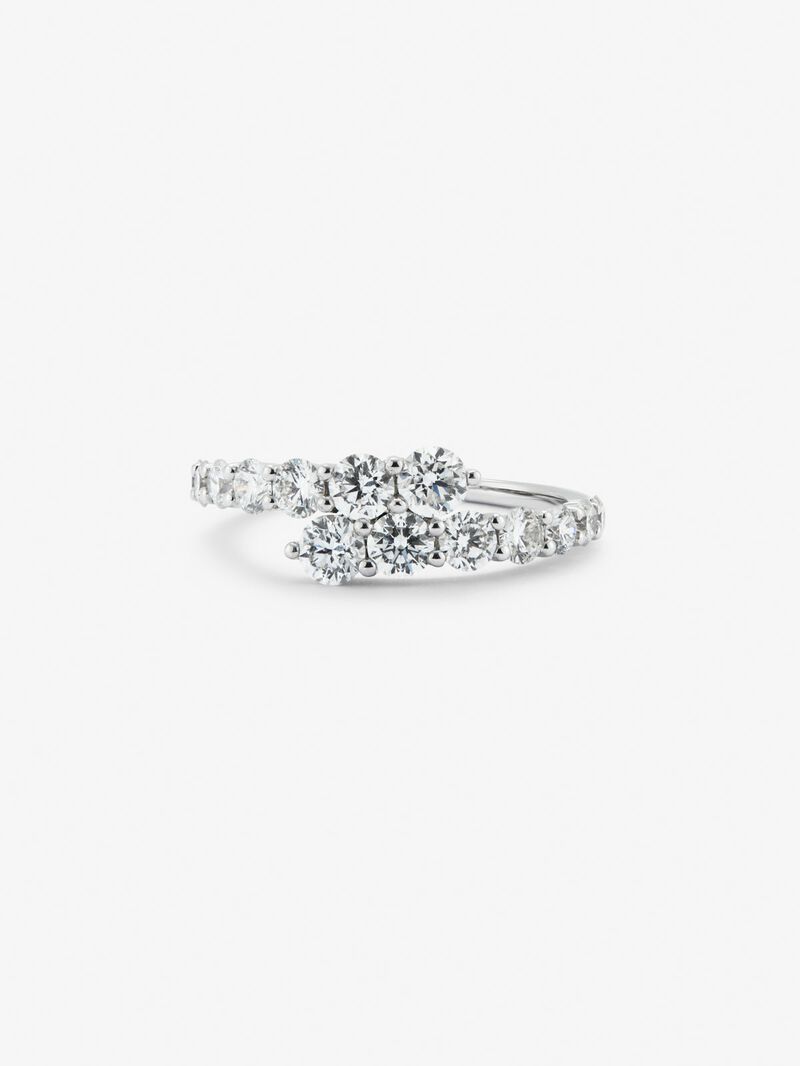 You and I of 18K White Gold with White Diamonds in Bright Size of 1.15 CTS image number 2