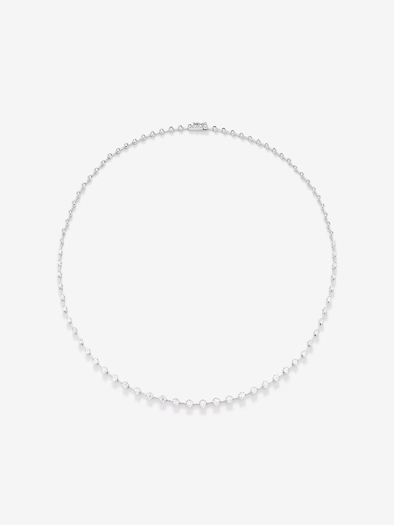 18K white gold necklace with white diamonds in 2.03 cts image number 0