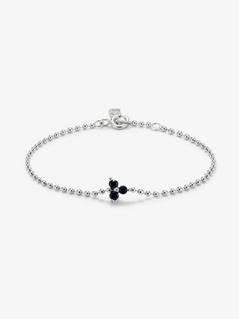 18K white gold bracelet with blue sapphire in 0.38 cts image number 0
