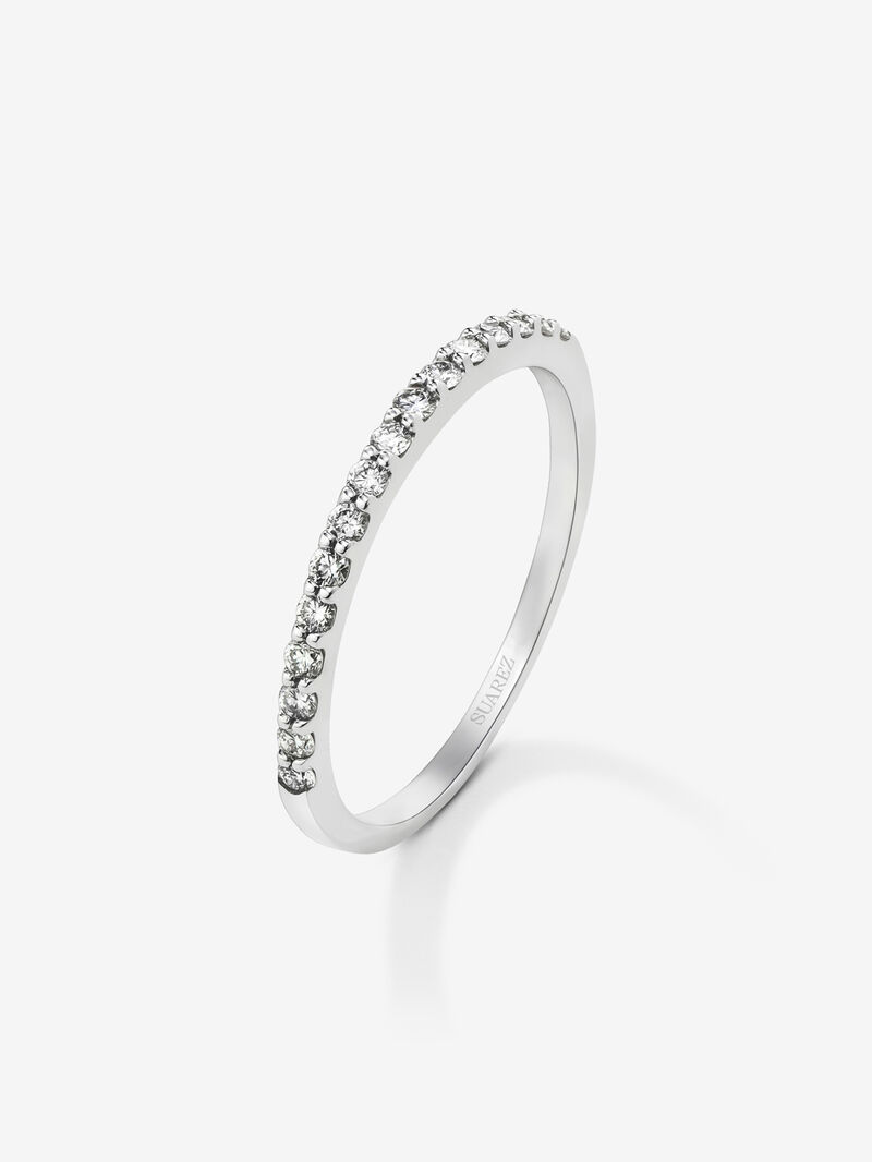 Half ring in 18K white gold with 16 brilliant-cut diamonds with a total of 0.2 cts image number 0